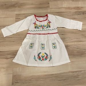 Toddler Girls Ethnic Embroidery Floral Dress Long Sleeve dress. New in Bag